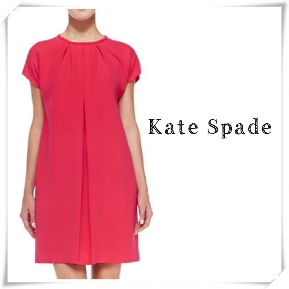 Kate Spade Shaft Smock Dress in Coral Pink